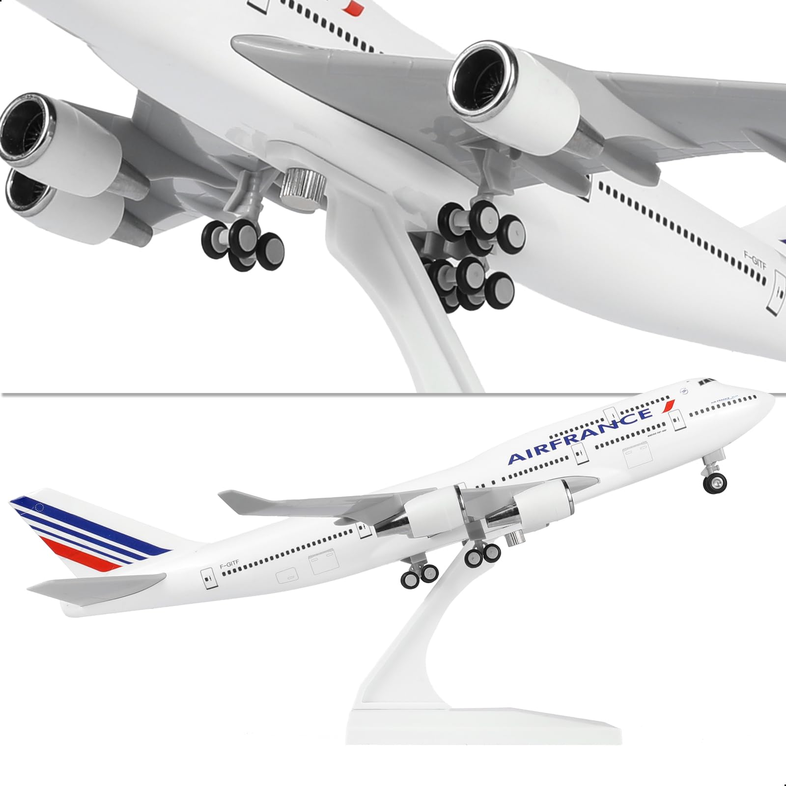 1/240 Air France Boeing 747 Model Plane - 30cm Resin Aircraft Kit with Display Stand - Premium Aviation Collectible for Adults