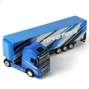BBURAGE 1:43 Diecast Semi Truck with Container - Volvo Metal Model Toy