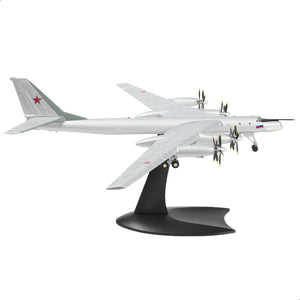 1/200 Tupolev TU-95 Bear Bomber Aircraft Model Metal Aircraft Model Kit Military Bomber Airplane Model with Stand for Adult Military Enthusiast Collection Display or Gift