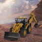 Excavator Backhoe Toys, 1/50 Metal Die-cast Excavator Front Loader Bulldozer Construction Vehicle Model Decoration Toy Gift for Boys -Yellow