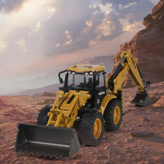 1/50 Die-cast Construction Backhoe Loader Excavator Bulldozer Scale Model, Yellow