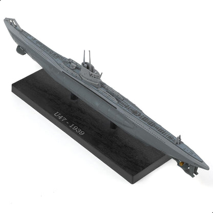 NUOTIE 1/350 U-47 1939 WWII German Kriegsmarine Submarine Battleship Model Type VIIB U-Boat Model Warld War II Alloy Metal Die-cast Military Model with Display Stand Collection Gift for Adult