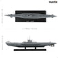 NUOTIE 1/350 U-47 1939 WWII German Kriegsmarine Submarine Battleship Model Type VIIB U-Boat Model Warld War II Alloy Metal Die-cast Military Model with Display Stand Collection Gift for Adult