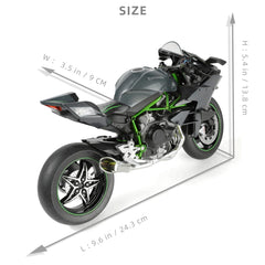 1:9 Die-cast Ninja H2R Track Version Motorcycle Scale Model, Black, Kawasaki
