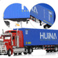 Container Semi Truck Toys, 1/50 for Kenworth W900 Big Metal Transport Box Diecast Truck Trailer Model Toy Gifts for Boys Adult Car Collector- Blue
