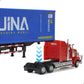 Container Semi Truck Toys, 1/50 for Kenworth W900 Big Metal Transport Box Diecast Truck Trailer Model Toy Gifts for Boys Adult Car Collector- Blue