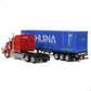 Container Semi Truck Toys, 1/50 for Kenworth W900 Big Metal Transport Box Diecast Truck Trailer Model Toy Gifts for Boys Adult Car Collector- Blue