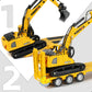 1/50 Diecast Semi Truck and Trailer Model - Alloy Metal Excavator Set - Blue Collectible