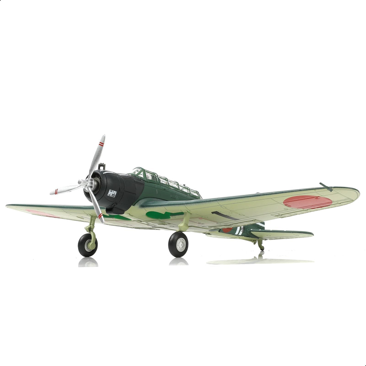 NUOTIE Type 97 naval attack aircraft model in navy, side profile showcasing propeller and wings