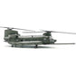 NUOTIE Model 1:72 MH-47G Chinook helicopter in grey, side profile view, static display replica