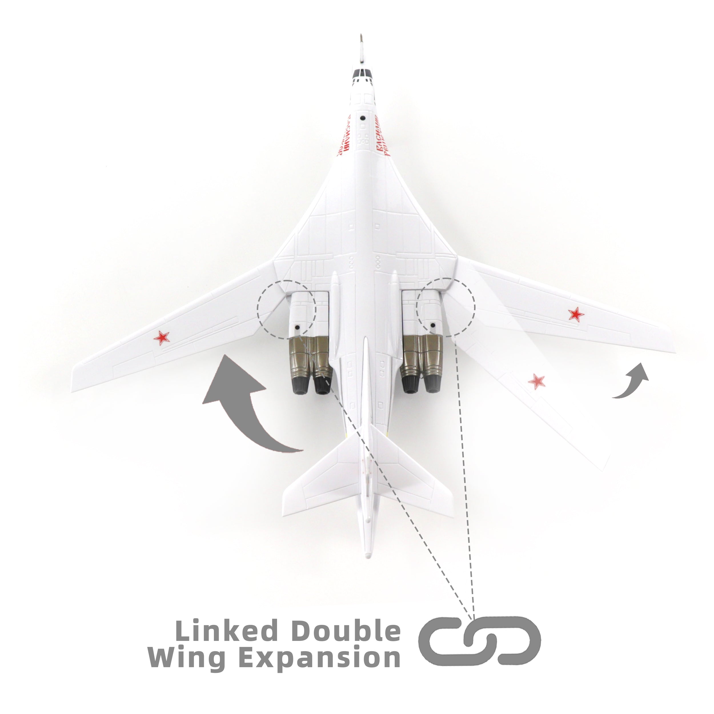 1/144 Scale Tupolev Tu-160 Blackjack Diecast Metal Model - Soviet Strategic Bomber