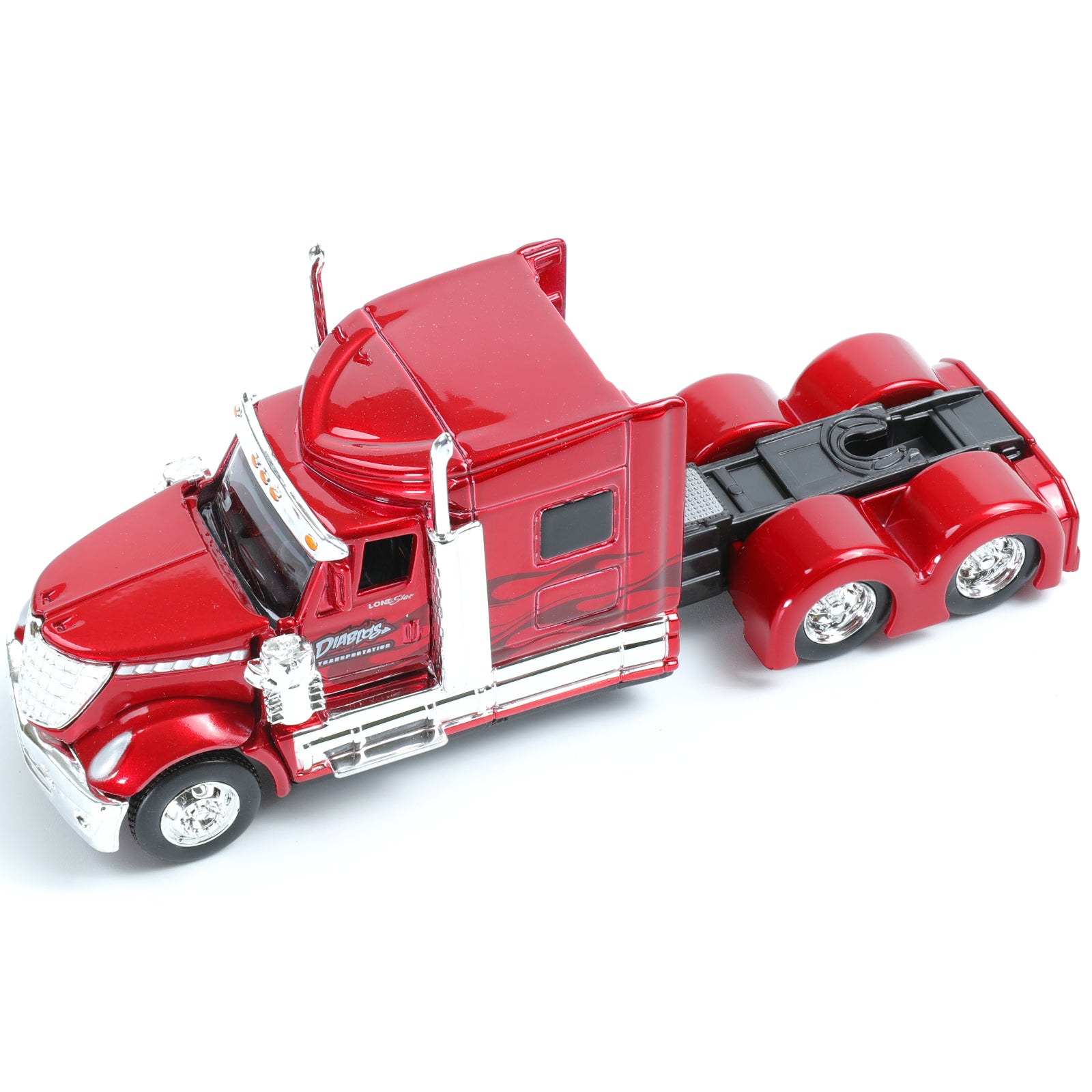 1:64 Die-cast International Lonestar Container Semi Truck Scale Model, Red, MAISTO