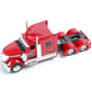 MAISTO Figure 1:64 International Lonestar Container Trailer Truck Transporter Simulation Alloy Trailer Car Model Toy Transport Vehicle Gift For kids (RED)