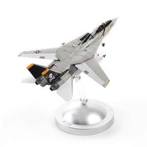 F-14A Tomcat 1/100 Metal Airplane Model Kits with Stand VF-84 Jolly Rogers DieCast Alloy Fighter Model Jet Replica Pre-Build Military Aircraft Collection for Display or Gift