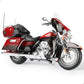 Maisto Electra Glide Ultra Limited motorcycle toy in red with black seat, side view
