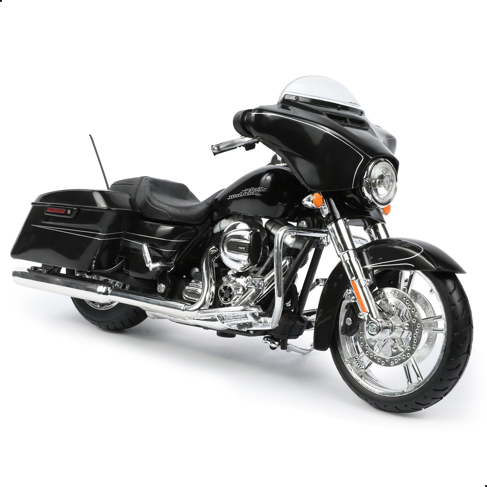 Maisto 2015 Street Glide Special motorcycle toy in black, side profile view