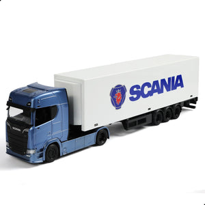 Burage 1:43 Scania Semi Truck Diecast Model with Container Trailer