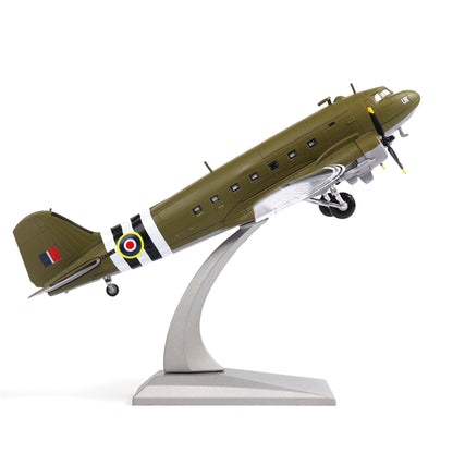 Douglas C-47 Skytrain 1/100 Metal Diecast Aircraft Model kit, WWⅡ UK C47 Dakota Mk III ZA947 Military Transport Model Airplane for Adult Collection or Gift