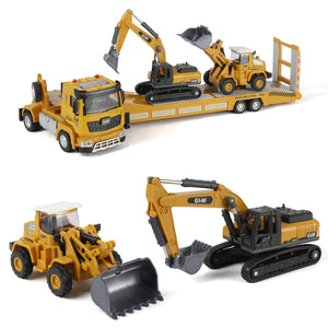RISOPEN Metal Construction Truck Set for Kids: 3 Diecast Engineering Vehicles with Friction Power