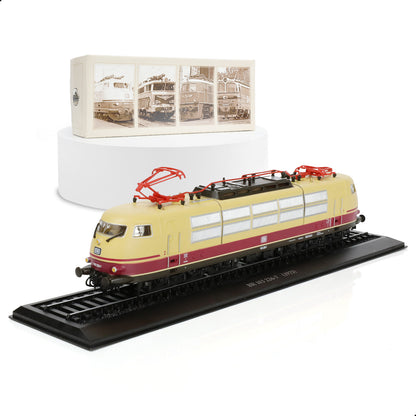 1:87 Scale 1973 BR103 226-7 Train Model Set Plastic Locomotive Train with Track Set Stuff Train Ornament Model Adult Train Collection Set Train Gift for Kid (No Assembly Required)