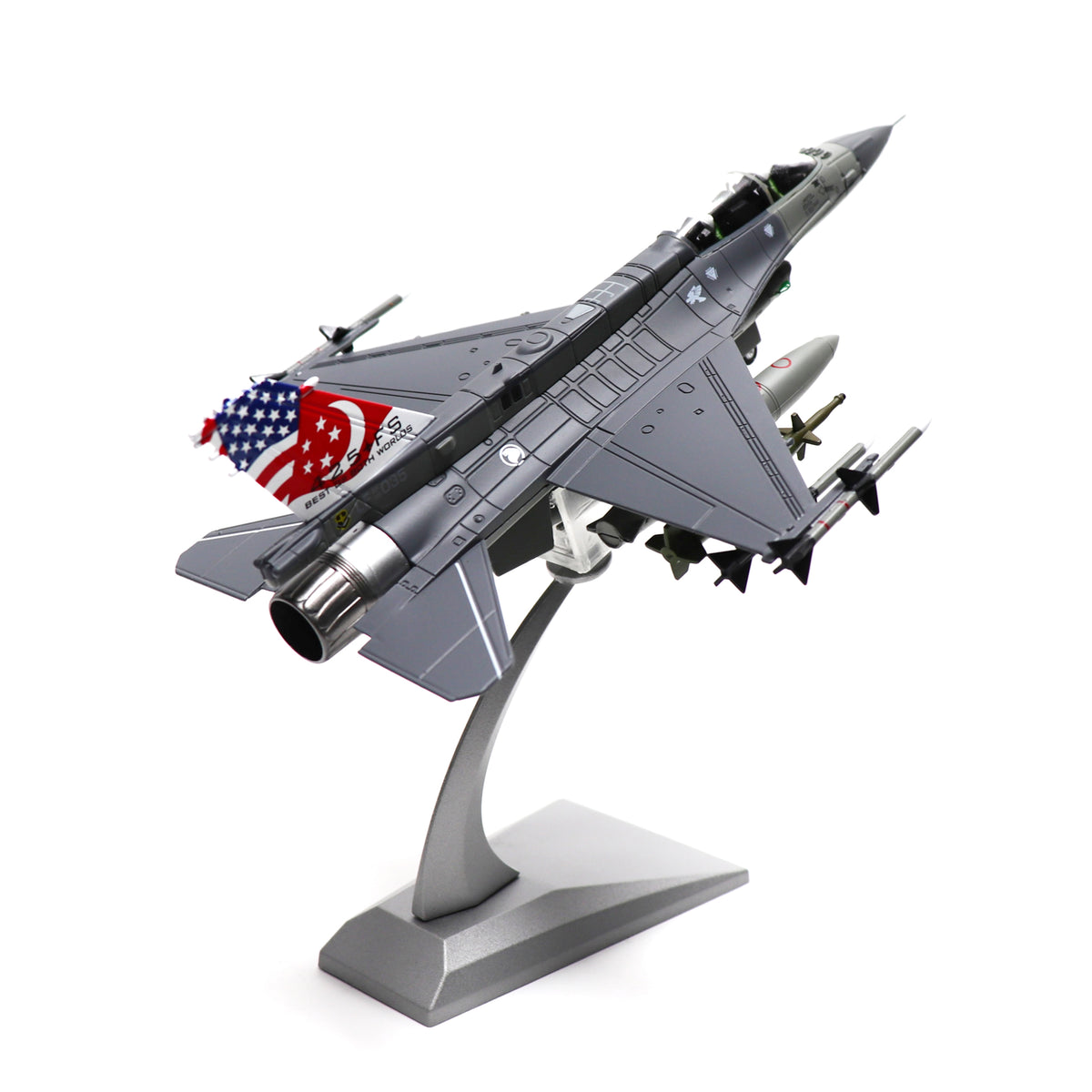 1/72 F-16D Fighting Falcon Diecast Metal Model - Singapore Air Force Two-Seat Fighter Jet with Stand by NUOTIE