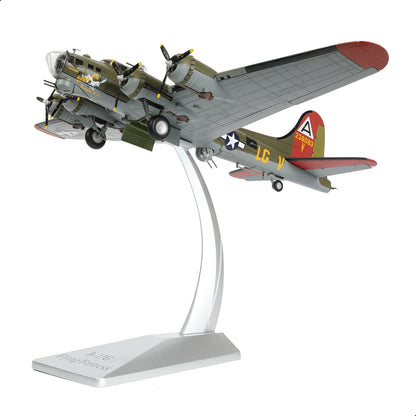 1/72 B-17G Fortress Diecast Metal Model - WWII US Heavy Bomber (Light Gray) with Stand by NUOTIE