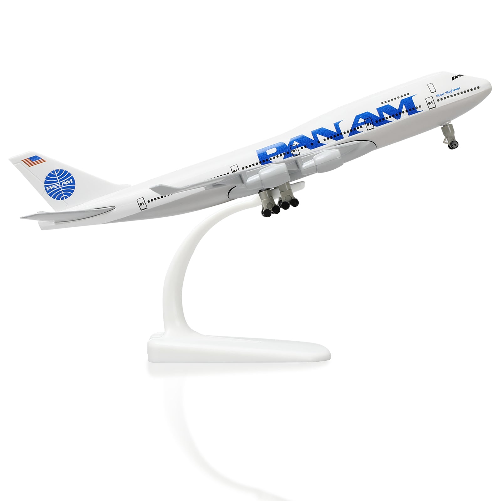1:300 Boeing 747 Pan Am Diecast Airplane Model | Finished Classic Jumbo Jet Static Display with Stand