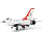 NUOTIE Model F-16C Thunderbird aircraft model in red and white with detailed cockpit view