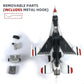 NUOTIE Model F-16C Thunderbird aircraft model with removable parts and metal hook, top view