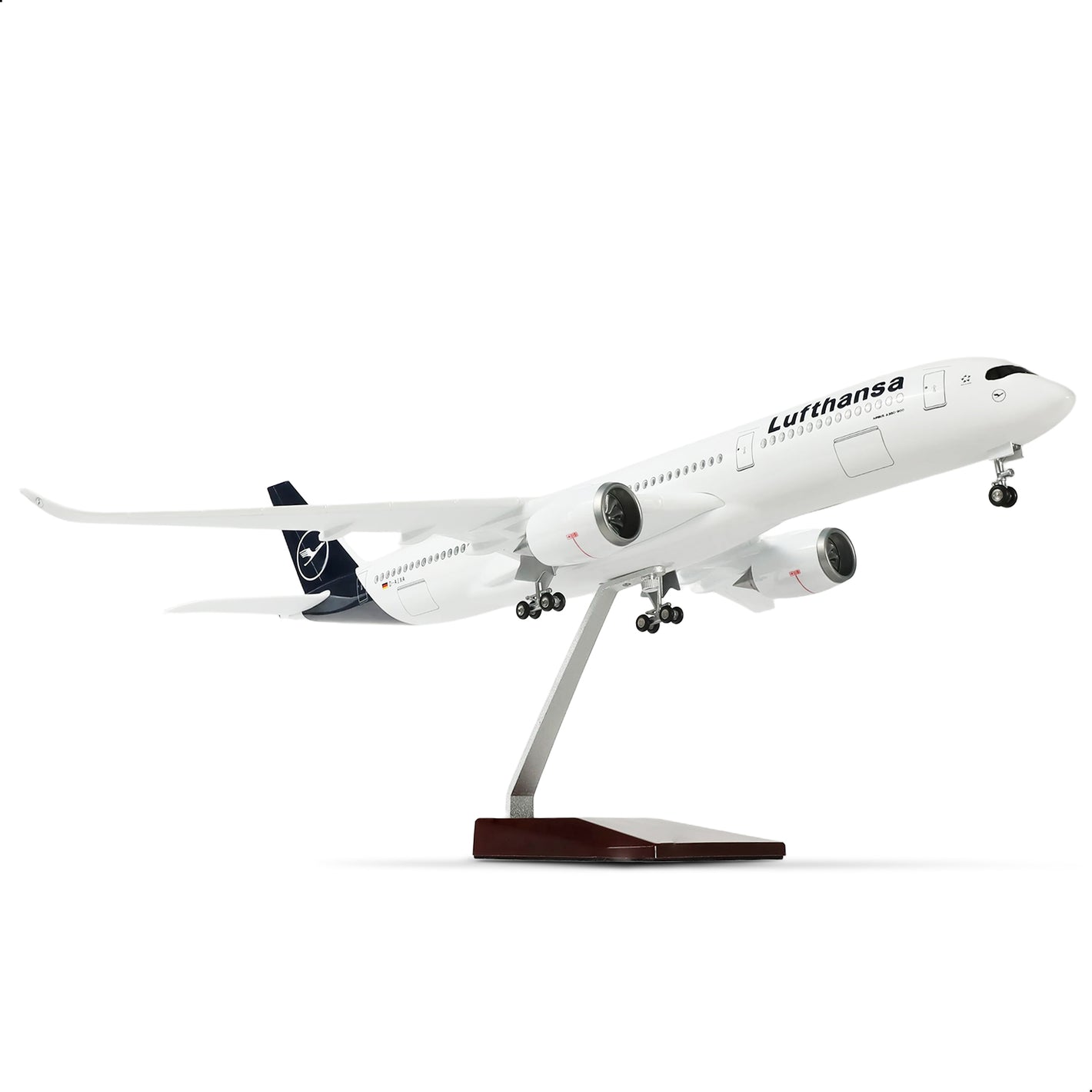 QIYUMOKE 1/144 Compatible for Lufthansa Airplane Model Kitsfor Airbus A350 Dreamliner Airlines Resin Plane Model with Display Stand for Adult Aviation Gift or Display Decorations