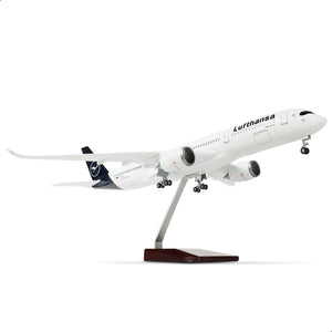 QIYUMOKE 1/144 Compatible for Lufthansa Airplane Model Kitsfor Airbus A350 Dreamliner Airlines Resin Plane Model with Display Stand for Adult Aviation Gift or Display Decorations