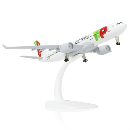 QUYUMOKE 1/300 TAP Air Portugal Airbus A330 Diecast Metal Aircraft Model with Stand for Aviation Enthusiasts as Gifts, Exhibition Decoration