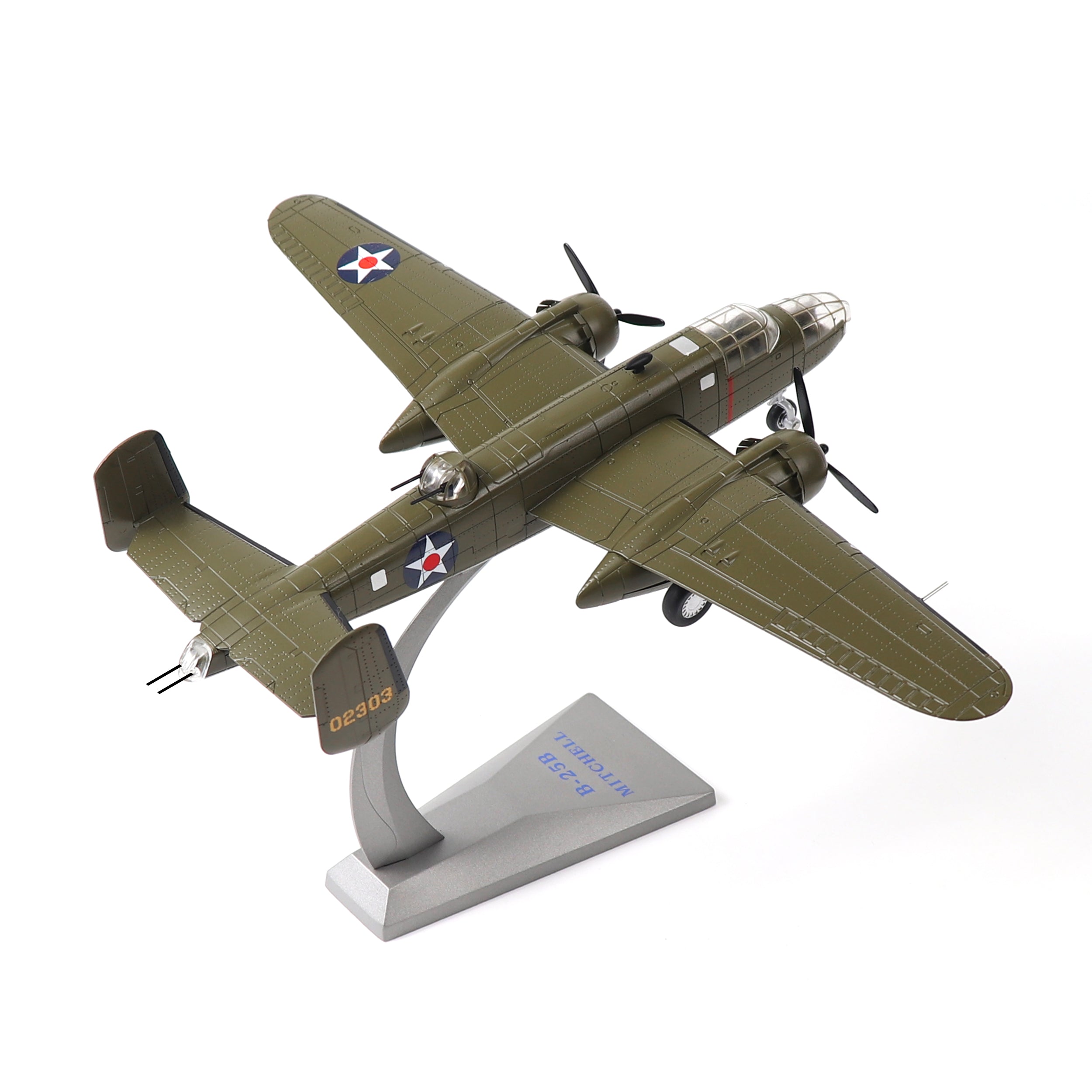 1/72 B-25B Mitchell Diecast Metal Model - WWII "Tokyo Raid" Bomber Aircraft with Stand