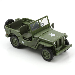 1/43 Scale Military Jeep Model Toy - Durable Die-Cast Metal and Plastic Off-Road Vehicle for Collectors and Gift Enthusiasts