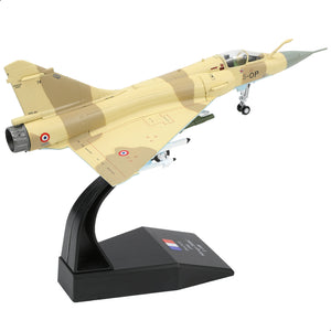 1/100 Mirage 2000 5-OP Desert Storm French Air Force Fighter Aircraft Model Diecast Metal Airplane Model Military Aircraft Model with Bracket for Adult Collection or Gift