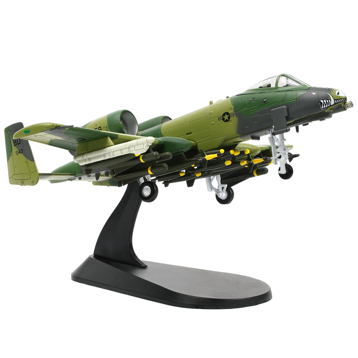 1/100 Scale A-10 Thunderbolt II Diecast Metal Model - Warthog Attack Aircraft with Stand