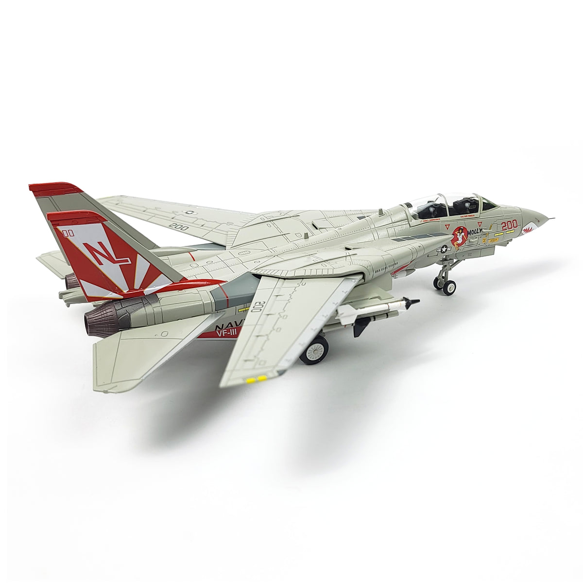 1/72 F-14 Tomcat Diecast Metal Model - US Navy VF-111 "Sun Downers" ("Miss Molly") Fighter Jet