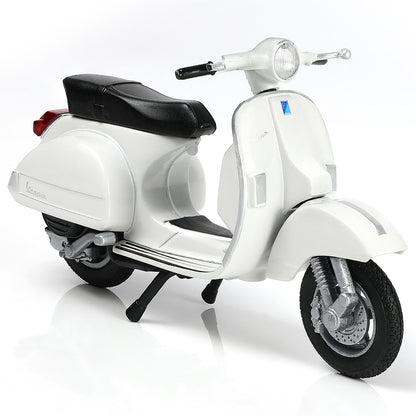 1/18 Scale 2016 Vespa PX Moped Scooter Diecast Model, Red Classic Motorcycle Replica with Display Stand, Adult Collectible & Cake Topper