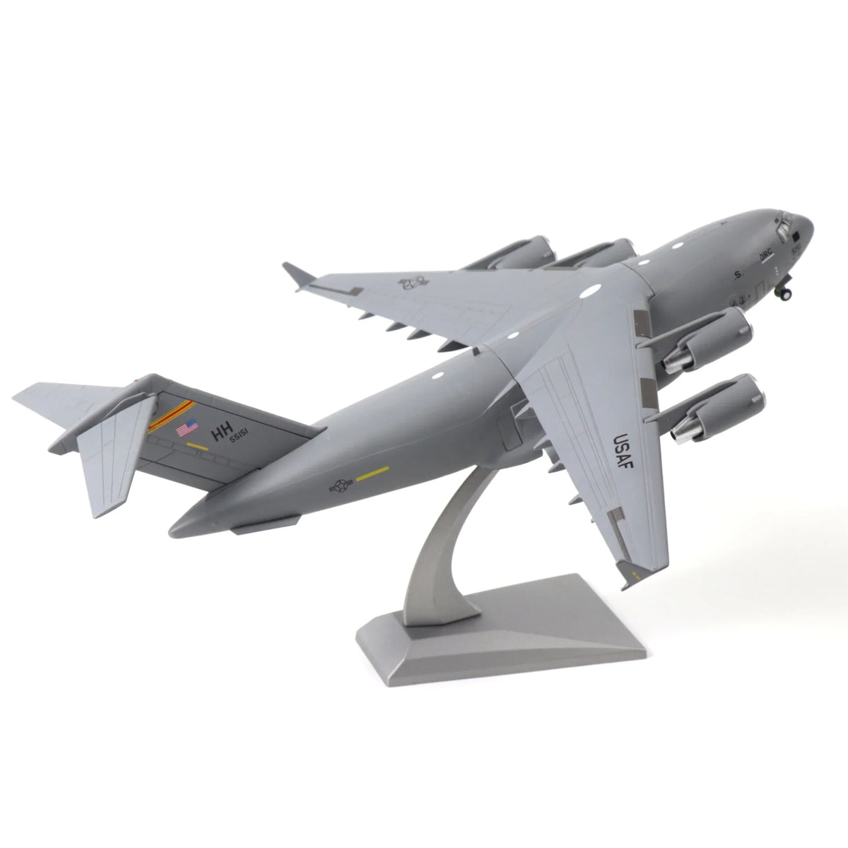 NUOTIE Model C-17 Globemaster III diecast metal model aircraft in gray, side view