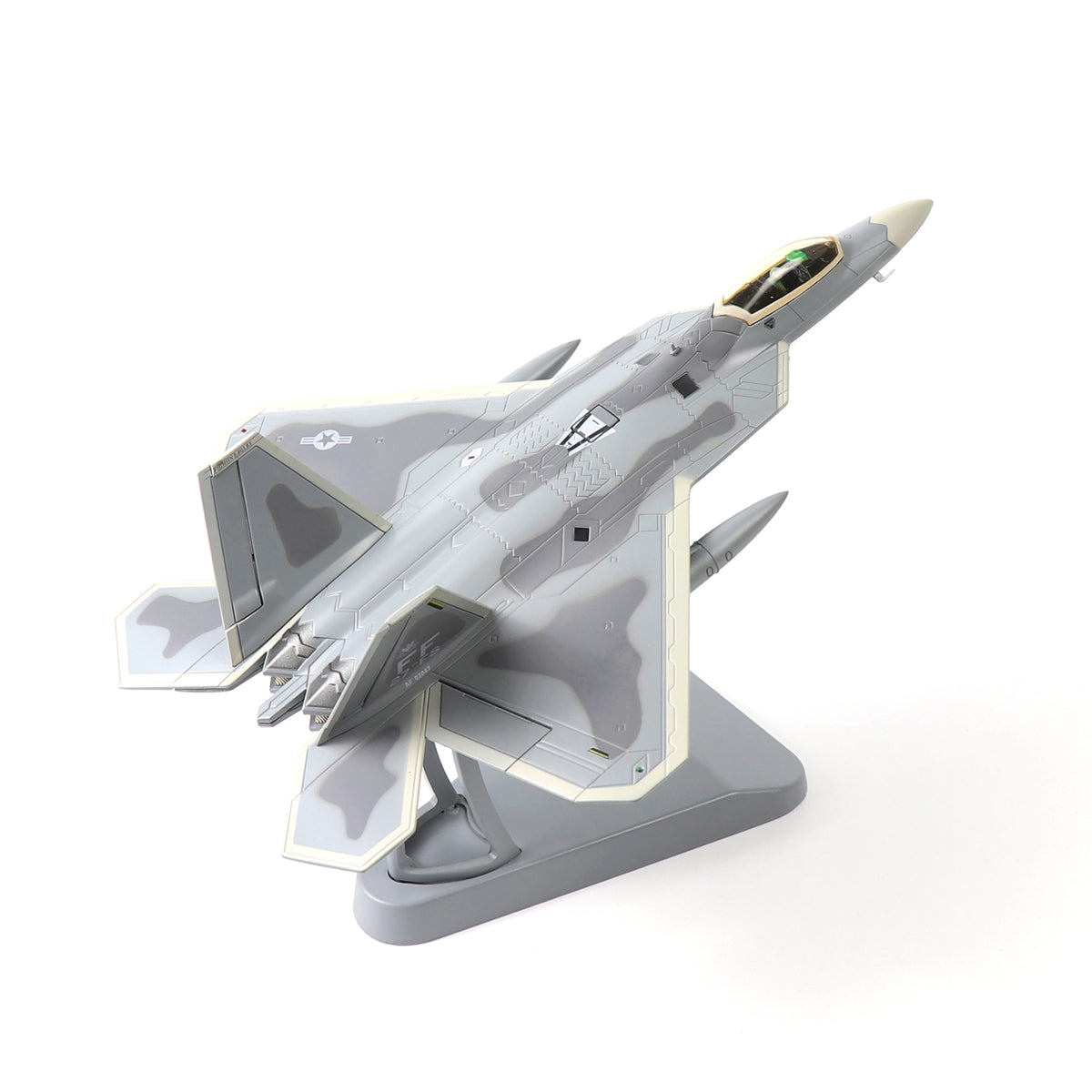 1/72 F-22 Raptor Diecast Metal Model - USAF FF 27th FS Stealth Fighter Jet with Stand by NUOTIE