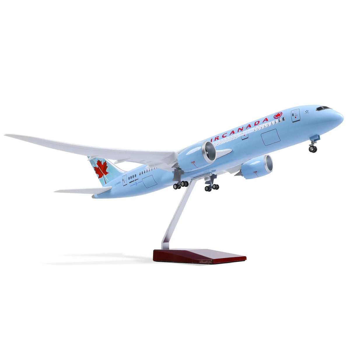 QIYUMOKE Boeing 787-8 Air Canada diecast airplane model in flight position with stand