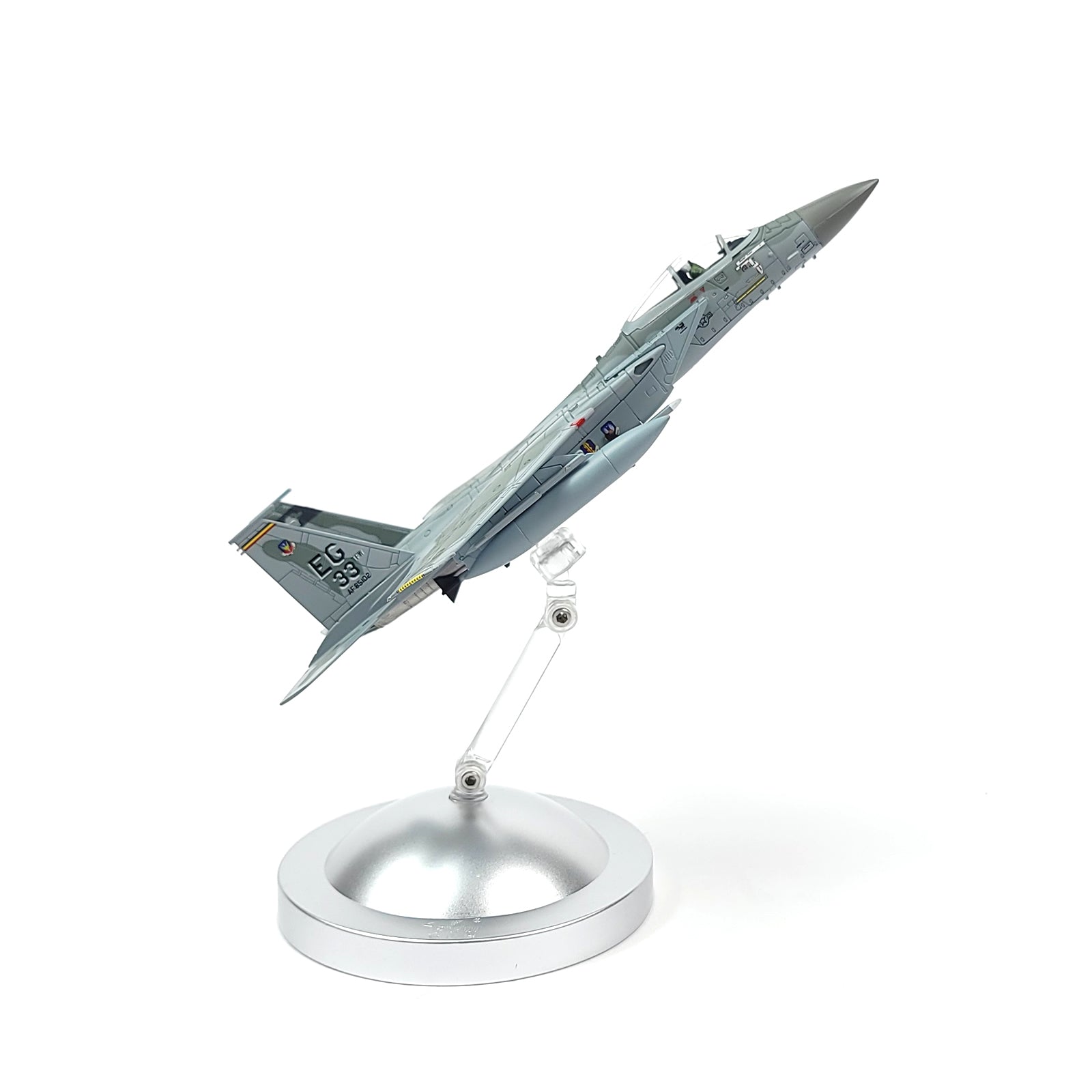 1/100 Scale F-15C Eagle Diecast Metal Model - USAF "Gulf Spirit" Fighter Jet with Stand