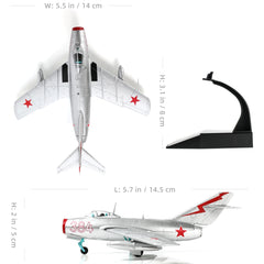 1/72 Scale MiG-15 Fishbed Diecast Metal Model - Soviet Union Fighter Jet with Stand