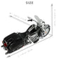 Maisto 2013 Flhrc Road King Classic motorcycle toy in black, top view with dimensions