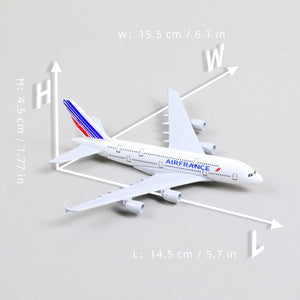 1:400 Airbus A380 Air France Diecast Metal Airplane Model with Stand Sky Jumbo Airliner Model Plane Alloy Display Collectible Model Kit for Aviation Enthusiast Gift