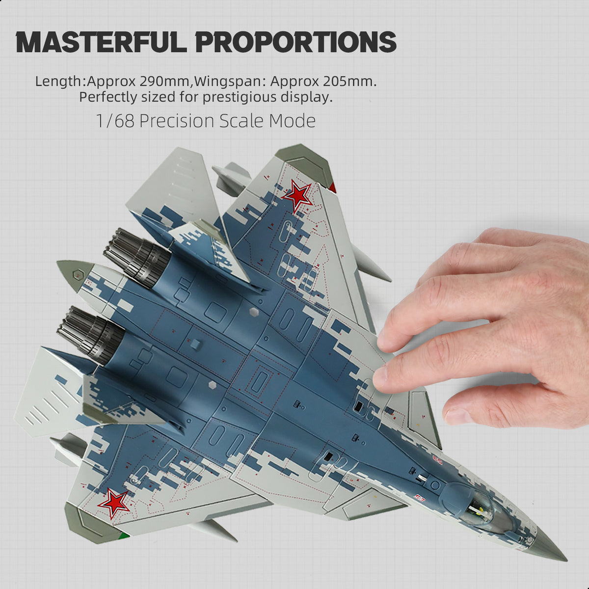 1:68 Diecast Metal Sukhoi Su-57 Stealth Fighter Model