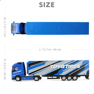 BBURAGE 1:43 Diecast Semi Truck with Container - Volvo Metal Model Toy