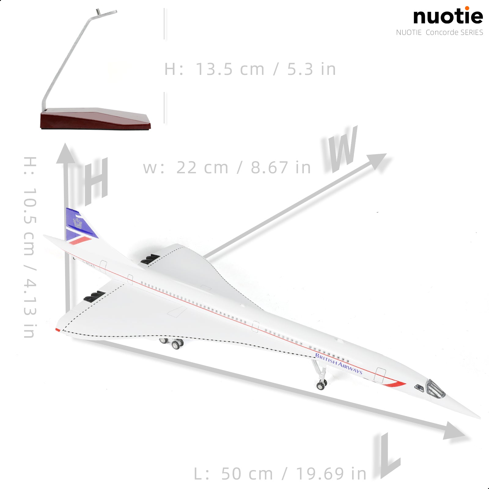 1/125 Singapore Airlines Concorde Supersonic Aircraft Model, Resin Collector's Display by QIYUMOKE
