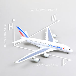 1/160 Airbus A380 Air France 18 inchs Large Model Diecast Airplane Model Kits with Stand Sky Jumbo Airliner Model Plane Display Collectible Model Kit for Aviation Enthusiast Gift