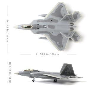 NUOTIE Classic USA F22 Raptor Fighter Attack Pre-Build Model 1:72 Aircraft Alloy Diecast Airplane Military Display Model Aircraft for Collection or Gift (FF 27th FS)